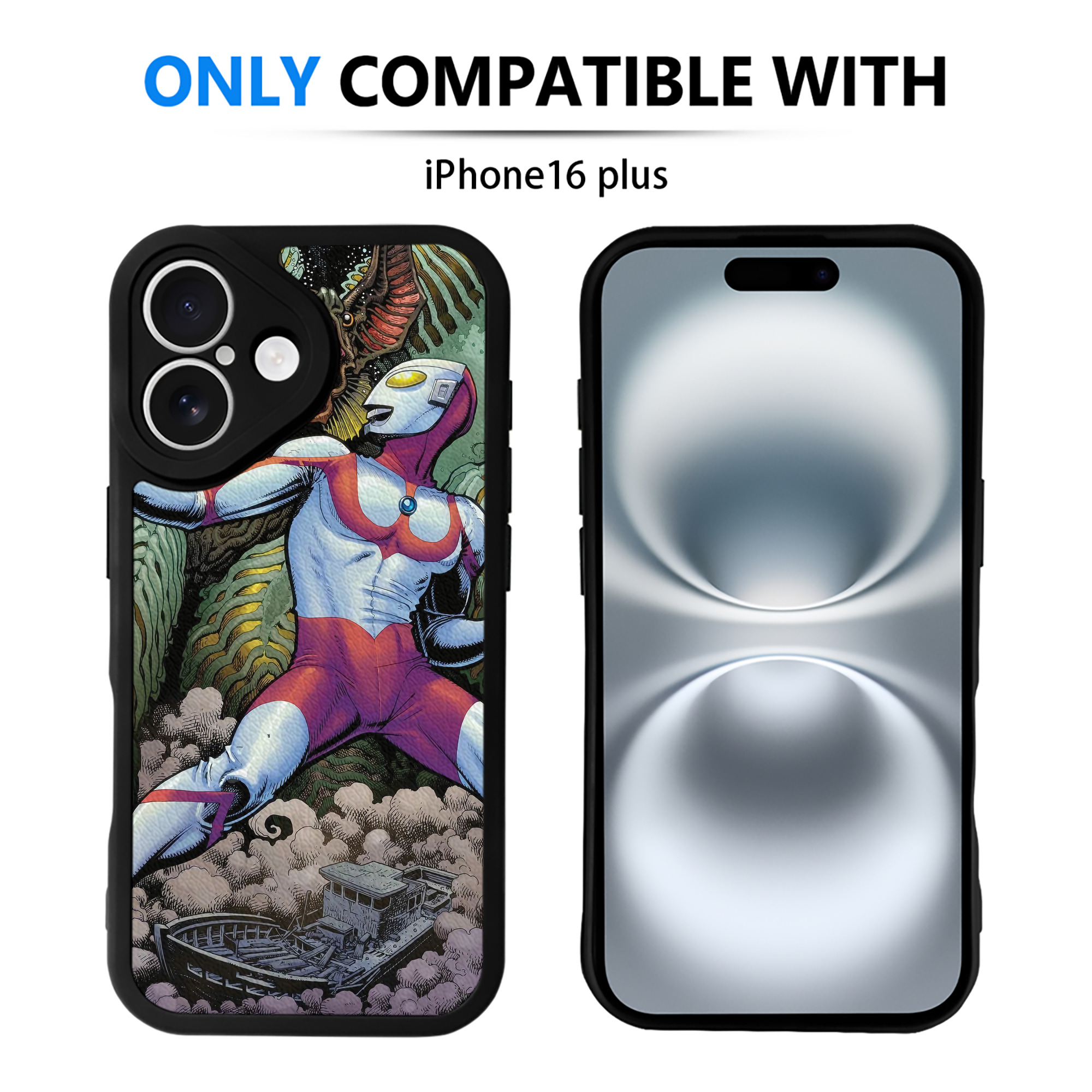 （画像用） ウルトラマン Ultraman 【iPhone 16シリーズ対応】シリコンスマホケース（レザー調） 材質：シリコン
